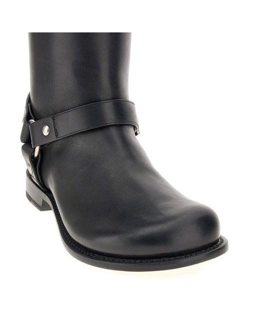 Loewe Black Leather Campo Biker Boots for men