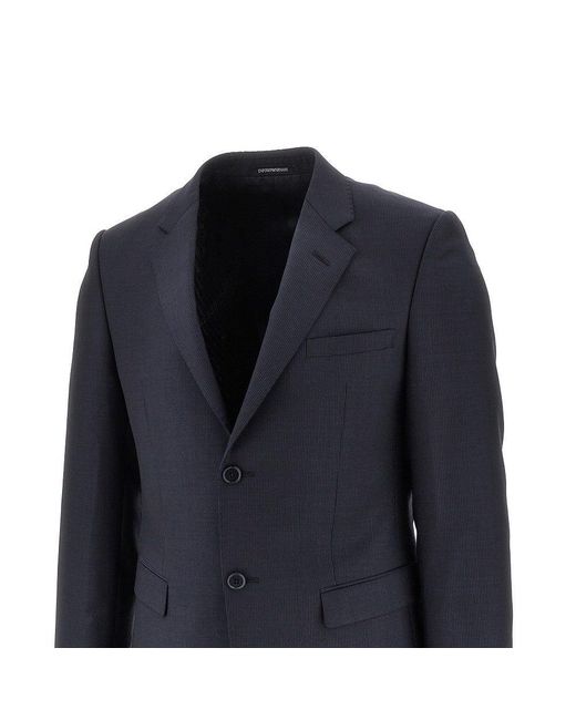 Emporio Armani Men's Blue 'David Line' Single-Breasted Tailored Suit