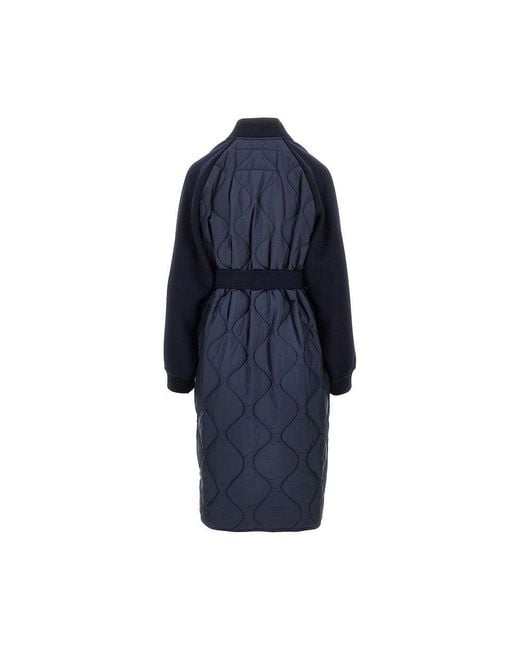 Weekend by Maxmara Blue Nylon And Virgin Wool Coat
