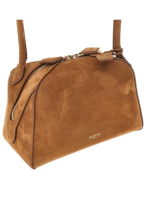 Alaïa Brown Nubuck Leather Small 'Le Bouledogue' Bag