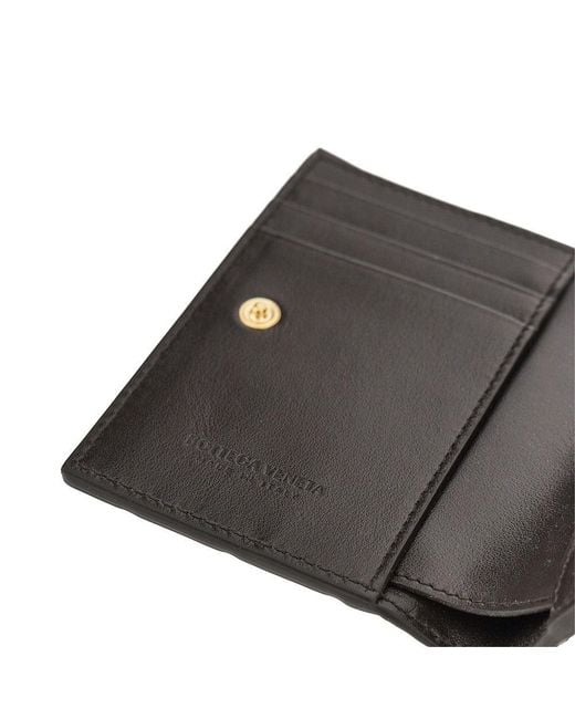 Bottega Veneta Black Intrecciato Nappa Leather Bi-Fold Wallet