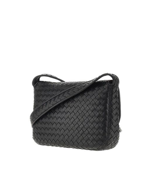 Bottega Veneta Black Nappa Leather Veneto Messenger Bag for men
