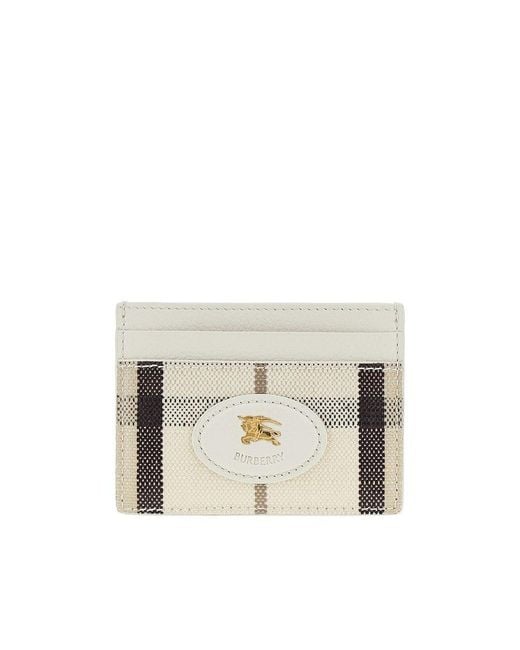 Burberry Metallic 'Highlands' Card Holder With Check Motif