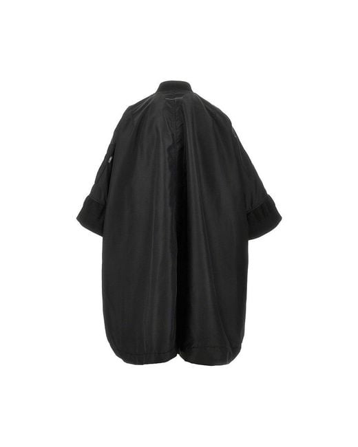 MM6 by Maison Margiela Black Padded Nylon Cape
