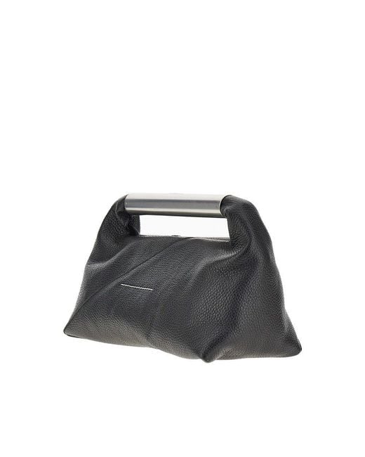 MM6 by Maison Margiela Black Leather Japanese Jewel Handle Bag