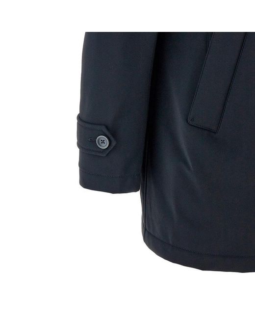 Herno Blue Padded Sub-Zero Single-Breasted Coat for men