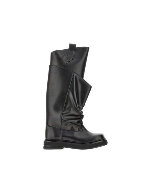 The Attico Black 'Robin Passeggiata' Leather Boots
