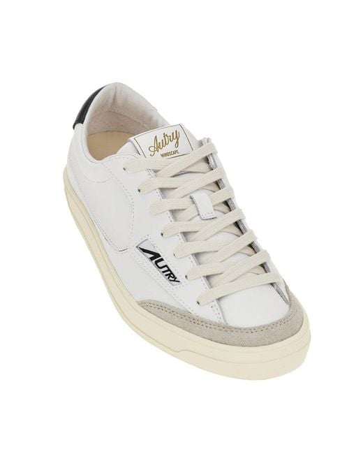 Autry White Windscape Low Leather Sneakers for men