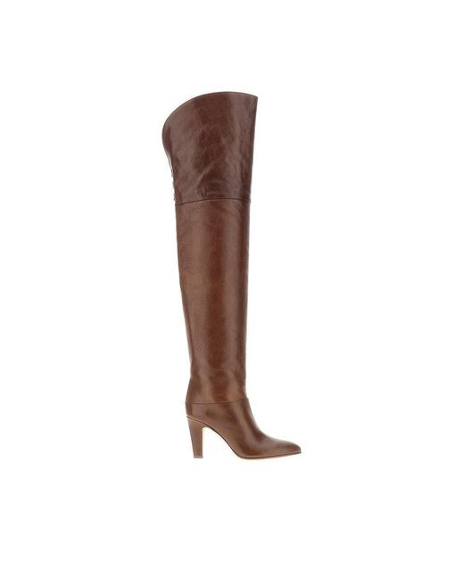 Chloé Brown 'Eve' Leather Over-The-Knee Boots