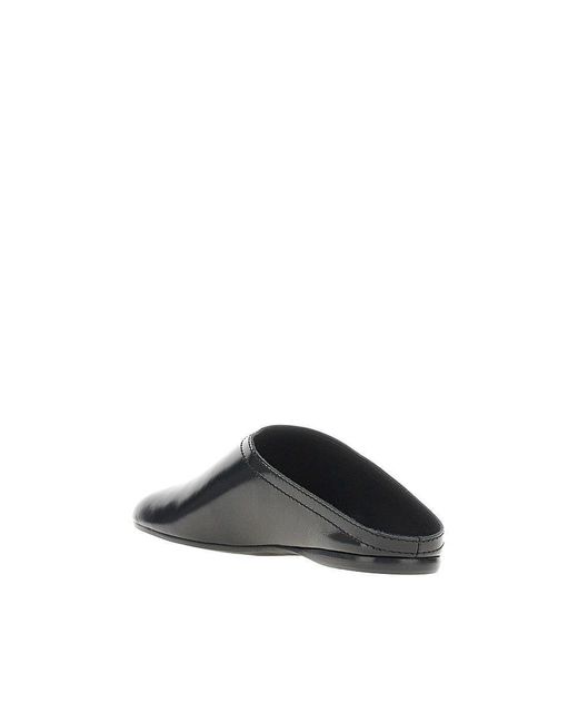 Emporio Armani Gray Pantent And Brushed Leather Mules