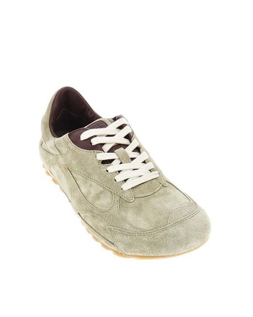 Bottega Veneta Green 'Orbit Flash' Suede Leather Sneakers