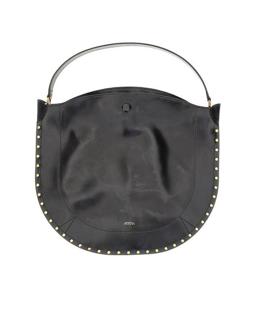 Isabel Marant Black Leather Oskan Hobo Soft Bag