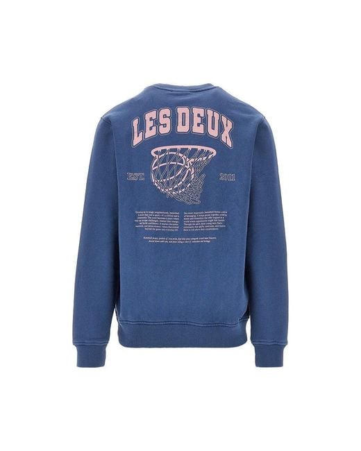 Les Deux Blue 'Brady Hoop' Crewneck Sweatshirt for men