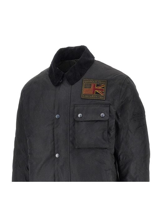 Barbour Black 'Steve Mcqueen Workers' Waxed Jacket for men