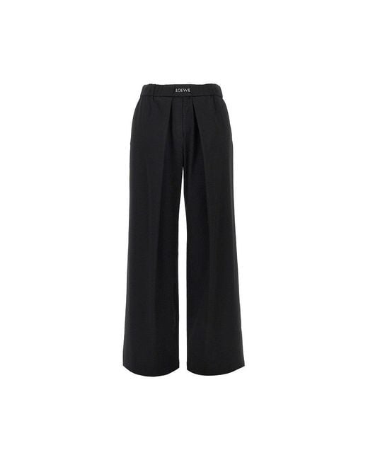 Loewe Black Wool Pants With Elasticated Waist