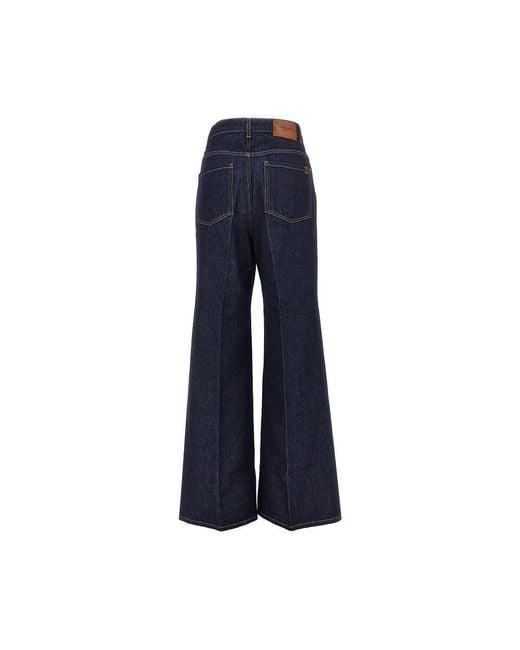 Weekend by Maxmara Blue Cotton Denim Wide-Leg Jeans