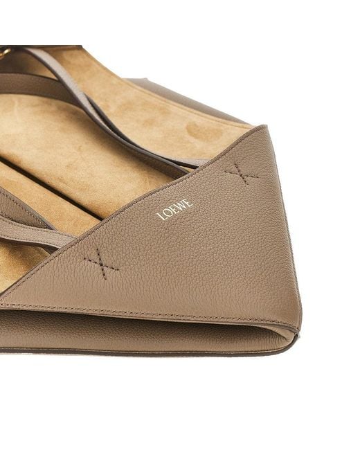 Tote Bag Puzzle Fold Horizontal Media Donna di Loewe in Natural