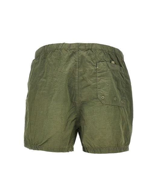 Stone Island Green Metal Econyl Swim Shorts for men