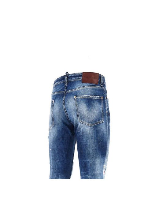 DSquared² Blue Stretch Denim Teddy Jeans for men