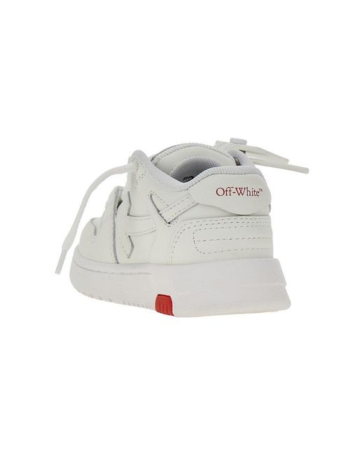 Off-White c/o Virgil Abloh Gray 'For Walking' Out Of Office Leather Sneakers Kids