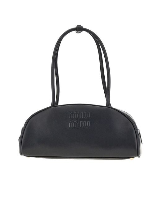 Miu Miu Black Leather Medium 'Beau' Bag