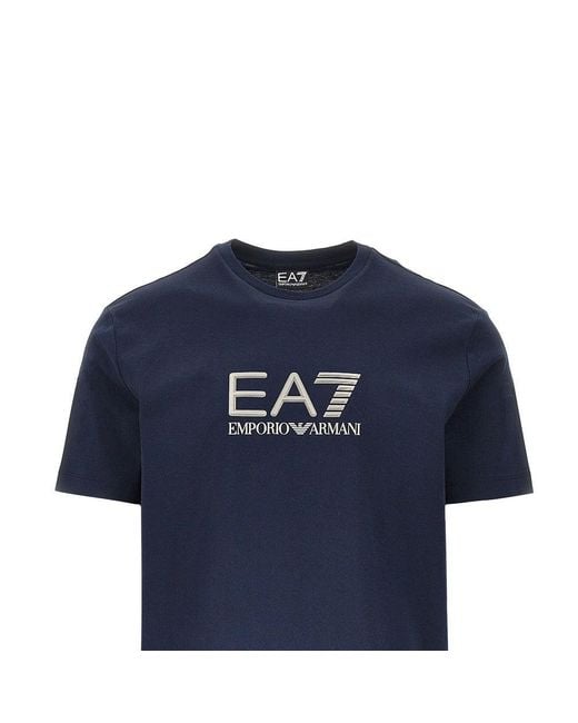 EA7 Blue Lux Identity Cotton T-Shirt for men