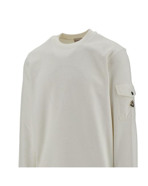 Moncler Gray 'Monestier De Clermont' Crewneck Sweatshirt for men