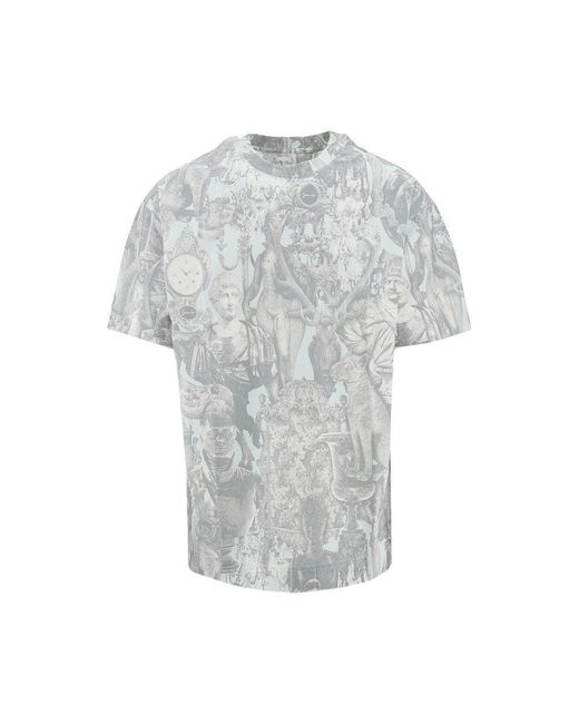 Givenchy Gray Hubert Objects Print T-Shirt for men