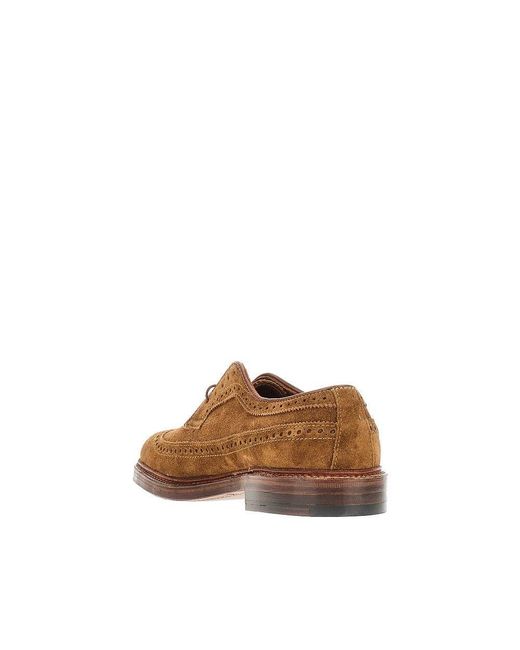 Alden Brown Suede Leather Derby Shoes for men