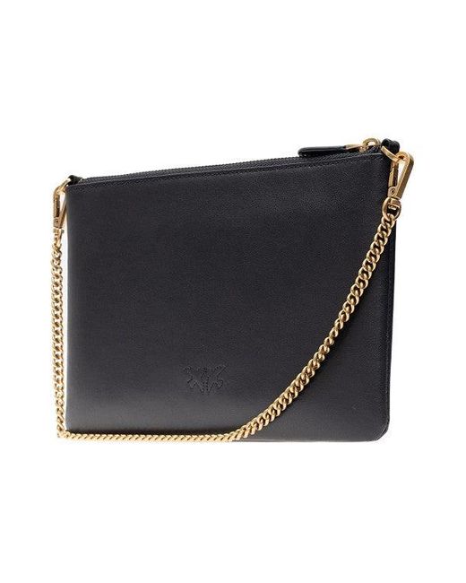 Pinko Black Flat Classic Leather Pouch