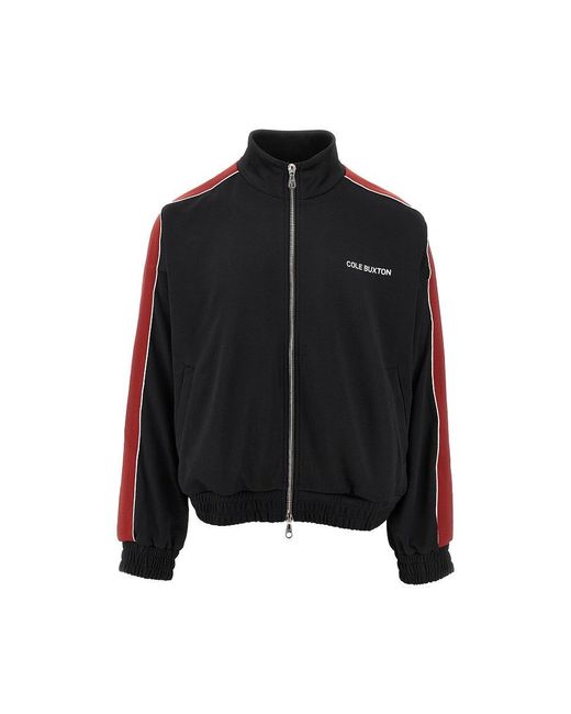 Cole Buxton Black Contrasting Band Track Jacket for men