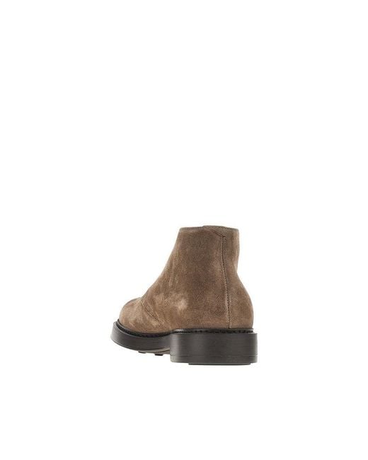 Doucal's Brown Suede Leather Laced Shoes for men