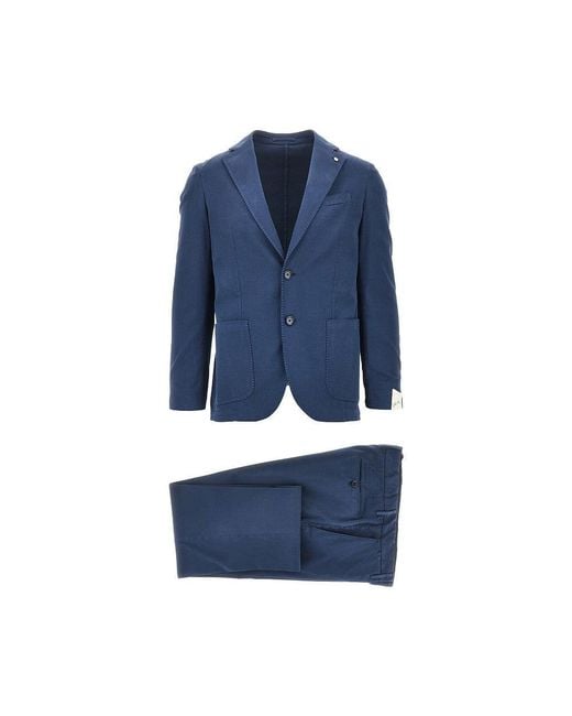 L.b.m. 1911 Blue L. B.M. 1911 'Jack' Cotton And Silk Tailored Suit for men