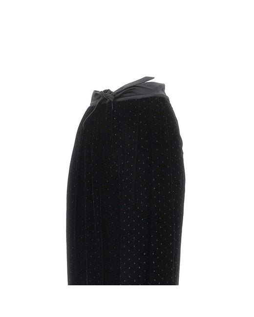 Emporio Armani Black Lurex Polka-Dot Velvet Pants