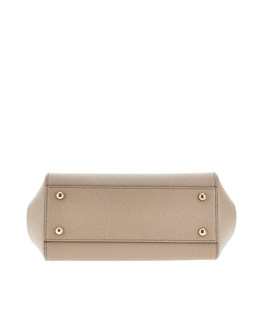 Dolce & Gabbana Natural Dauphine Leather Medium 'Sicily' Bag