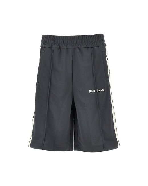 Palm Angels Gray Classic Logo Track Shorts for men