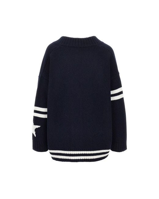 Weekend by Maxmara Blue Knitted Cardigan With Logo