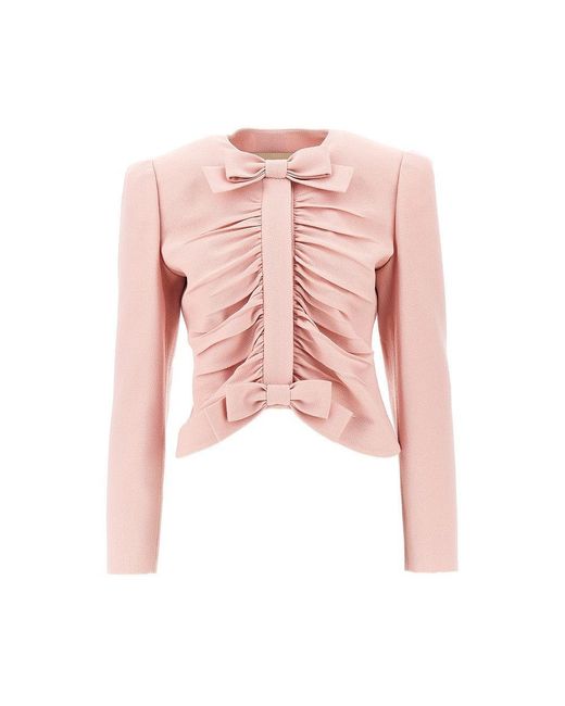 Valentino Pink Crispy Light Wool Short Jacket