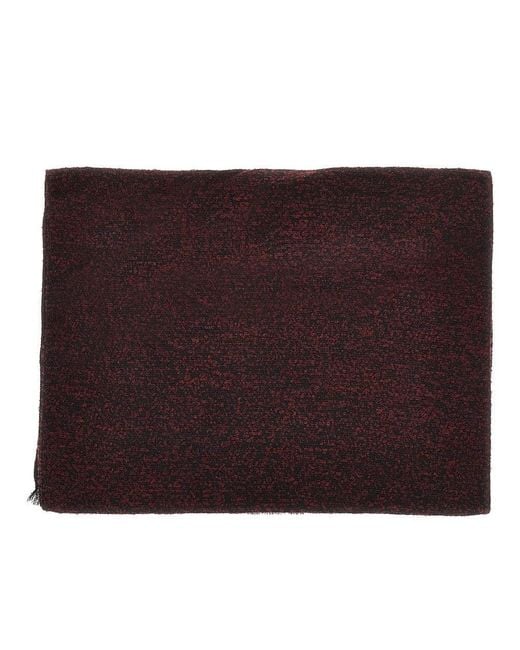 Emporio Armani Brown Bouclé Wool Blend Scarf for men