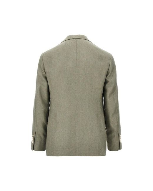 Brunello Cucinelli Green Hopsack 'Cavallo' Jacket for men