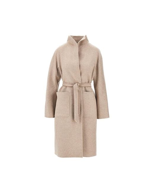 Max Mara Natural Cashmere Drap Midi Coat