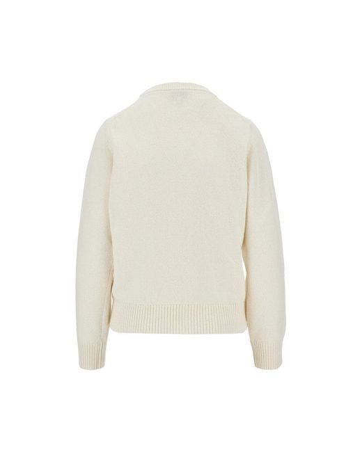 Ganni Pink 'Raspberries' Wool-Blend Sweater