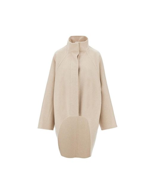 Alaïa Natural Cashmere Asymmetrical Coat