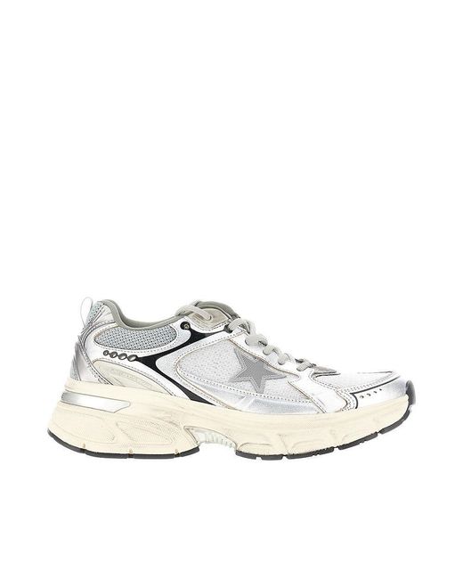 Golden Goose Deluxe Brand White 'Lightstar' Mesh And Leather Sneakers for men