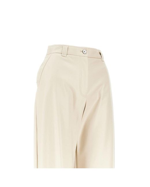 Pinko Natural Faux Leather Barrel Leg Pants