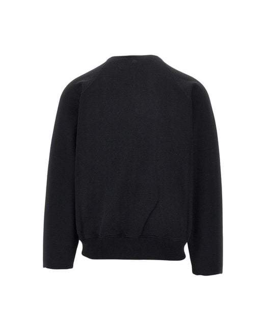 AMI Black De Coeur Embroidery Full-Zip Sweatshirt for men