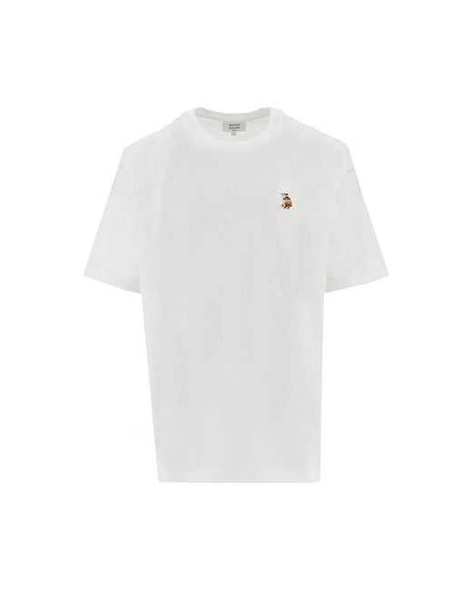 Maison Kitsuné White 'Dreaming Fox 'Patch T-Shirt for men