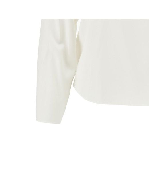 Emporio Armani White Silk Satin Blouse