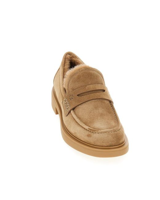 Mocassini 'Harris' Con Interno di Gianvito Rossi in Brown