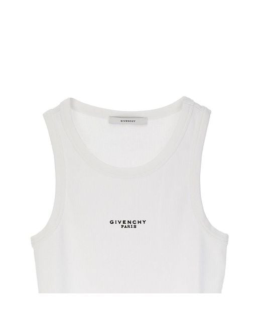 Givenchy White Ribbed Cotton Tank Top
